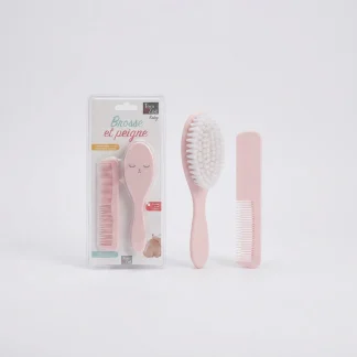 Brosse Bébé en Fibres Naturelles – Douceur au Manche en Bois